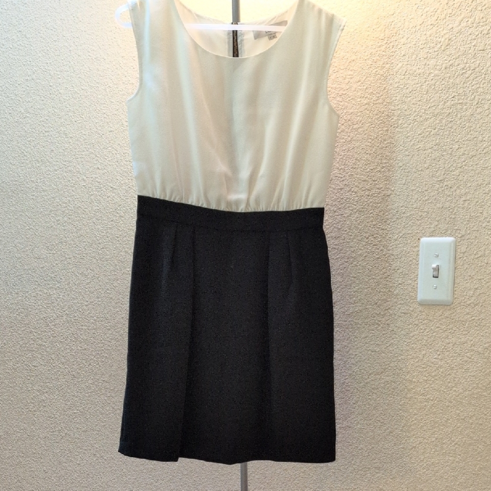 LOFT Cream Sheath Mini Dress Scoop Neck